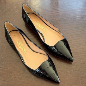 Palter Deliso Glossy Black Pointed Flats 37